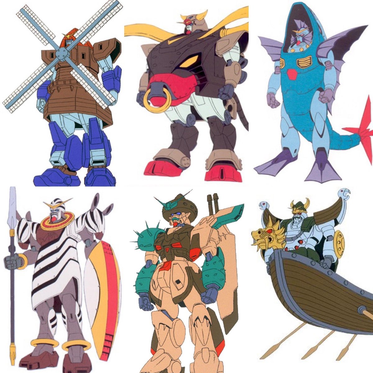 revenant_MMXX's tweet photo. People don't understand design language at all. Every "wacky" example they can point to still follows an overarching design language. Yes, actually, these do look more like Gundams than the Helix does. They're not making the point they think they are.