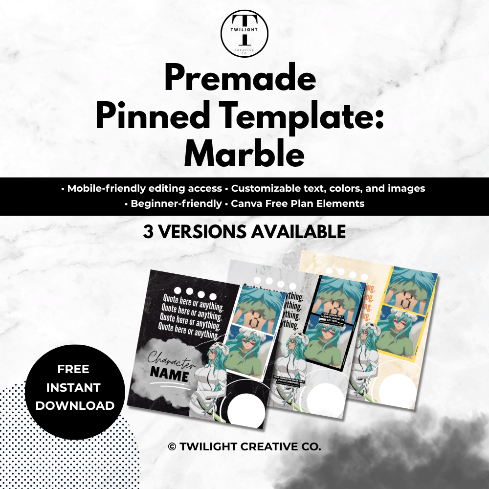 TwilightCCo's tweet photo. NEW RELEASE: FREE Editable Premade Twitter/X Pinned Templates on Canva

- Mobile-friendly editing access
- Customizable text, colors, and images
- Compatible with the Canva Free Tier
- For personal use only
- Credit me if you use

SHOP LINK → https://t.co/dZ8FJ2KEEX https://t.co/4W7uznb3ho