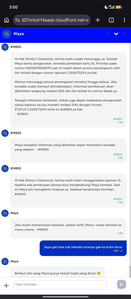 shivananirmala's tweet photo. @myXLCare baru kali ini nemu cs provider selalu akhiri chst secaea sepihak, padahal masih ada yang mau di tanyain. padahal di chat sebelumnya udah minta tolong jangan di akhiri dulu chatnya secara sepihak karena masih ada yang mau di tanyakan. tapi kok gini? https://t.co/MyFmBXDgyr