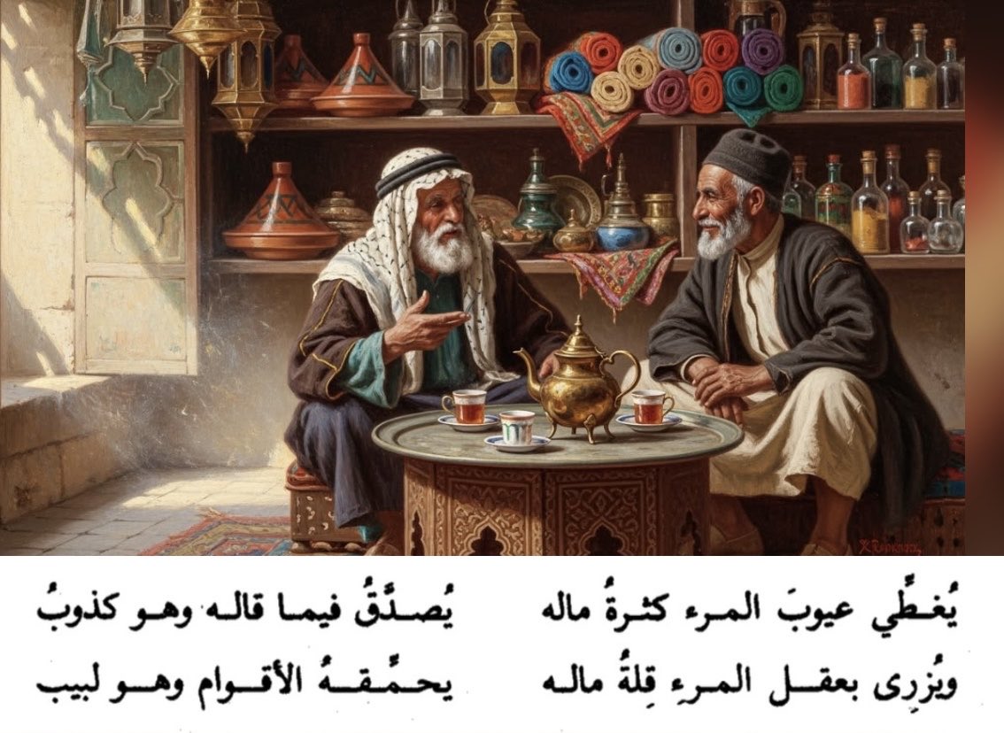 ASEIL__1's tweet photo. يُغَطِّي عُيُوبْ المَرْءِ كُثْرَةْ مَآلِهِ 
يُصَدِّقُ فِيمَآ يَقُولَهُ وَهُوَ كَذُوبُ

وَيَزْرِي بِعَقْلِ المَرْءِ قِلَّةُ مَآلِهِ 
يُحَمِّقُهُ الأَقْوآمُ وَهُوَ لَبِيبُ

#شعر #علي_بن_ابي_طالب https://t.co/yPeaGklz8T