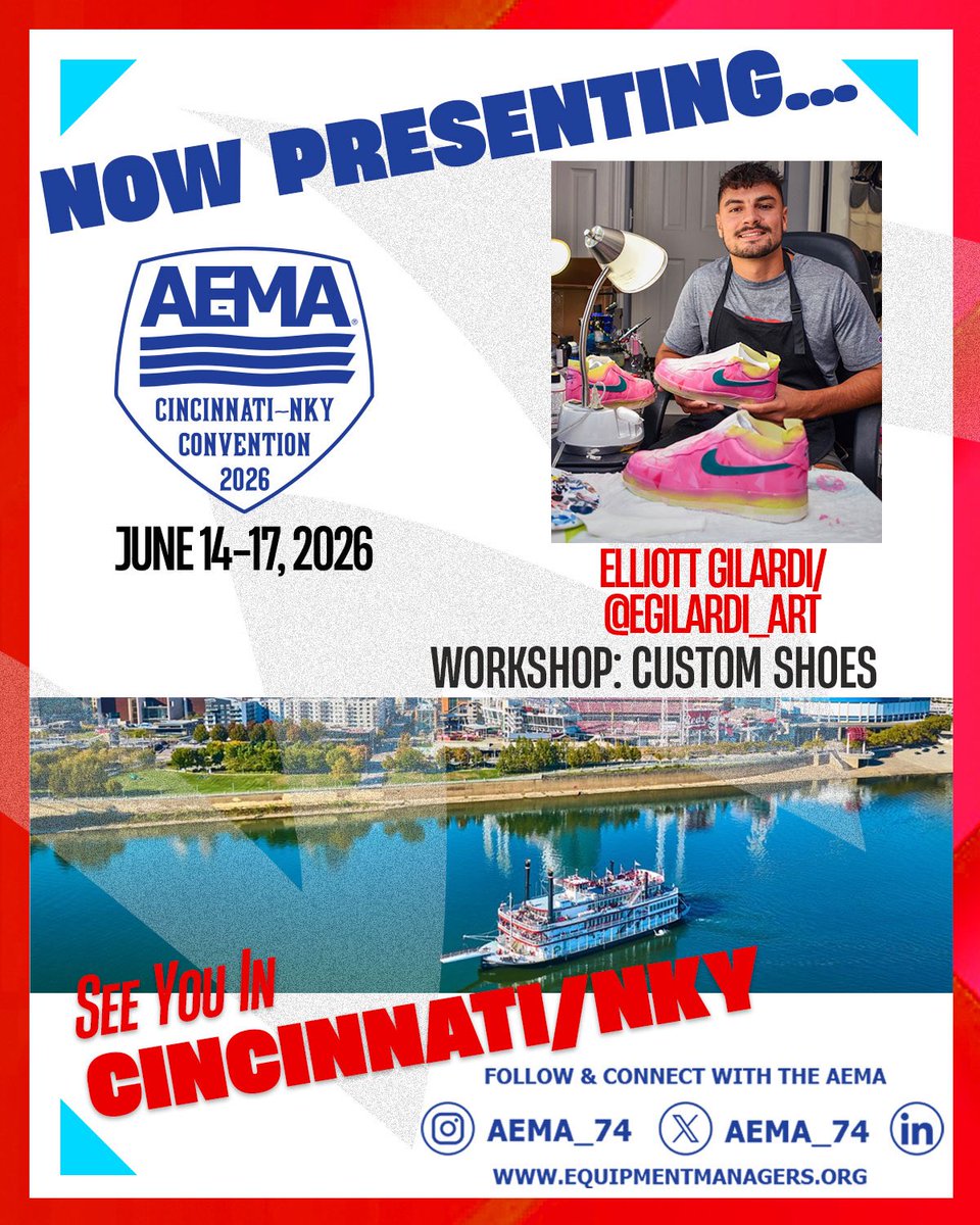 AEMA_74's tweet photo. Some exciting educational workshops and meetings coming to #AEMA2026 in Cincinnati/Northern Kentucky! 

Now presenting:

Custom Shoes with @ElliottGilardi https://t.co/tFAGdjYerW