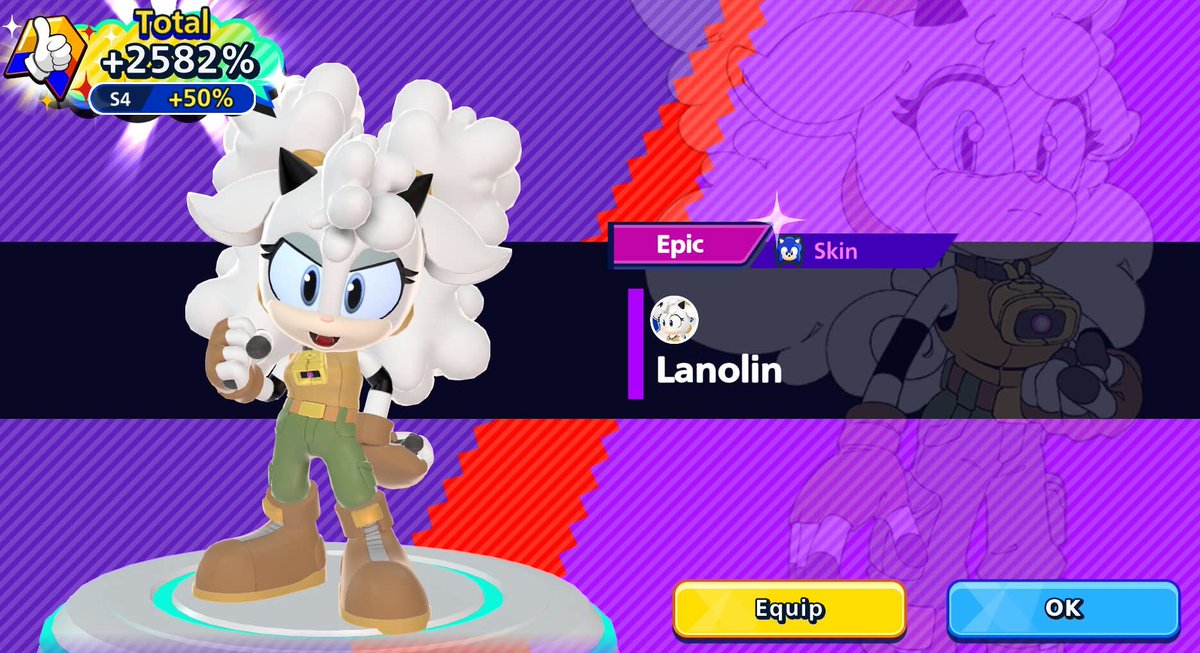 MairuMondaca's tweet photo. @SunwerPrower @Sonic_Rumble Por que no? Mi skin favorita es Lanolin. https://t.co/AfzWmcdpWn