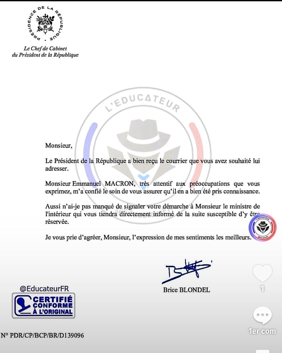 EducateurFrance's tweet photo. @MisterMag00 @EmmanuelMacron @GDarmanin @NunezLaurent @sarahelhairy @ALehenanff @CNEWS @BFMTV @LCI @lindependant @justice_gouv @Interieur_Gouv @7a8 @EnqueteExclu @cashinvestigati Bonsoir @MisterMag00,

Merci pour votre message.

Je suis exaspéré / fatigué, car depuis 2017 je ne cesse d'alerter @EmmanuelMacron et les différents membres de son gouvernement sur les dangers et les dérives des réseaux sociaux, en vain.

2 réponses en 10 ans c'est consternant😳 https://t.co/Piqb1hnFG9