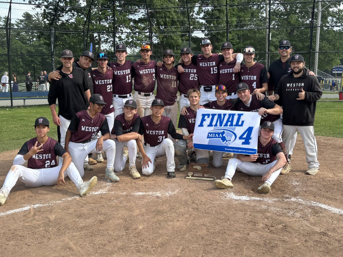 BaseballWeston's tweet photo. Cats are Final Four bound with a 5-1 victory over Norwell. Ryan Hinckley grinds out another great pitching performance! 

Ryan Hinckley: 6.1 IP, 5H, 1 ER, 9Ks

Cole Murphy: 2-3, 2B, 2RBI
Aidan Murphy: 2-4, 2B, RBI 

@BrianRoachJr @GlobeSchools https://t.co/h8ku99NFgY