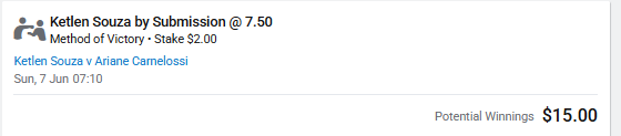 Slayer_Tip's tweet photo. Souza v Carnelossi is one of many fights that i’d rather not talk about, but I guess I gotta! Souza’s grappling is likely to be the main thing that gets her a win here, provided she doesn’t fall for any extended exchange on the feet. Souza via Dec (1/3) with a small bet on Souza getting the Sub! #UFCVegas118