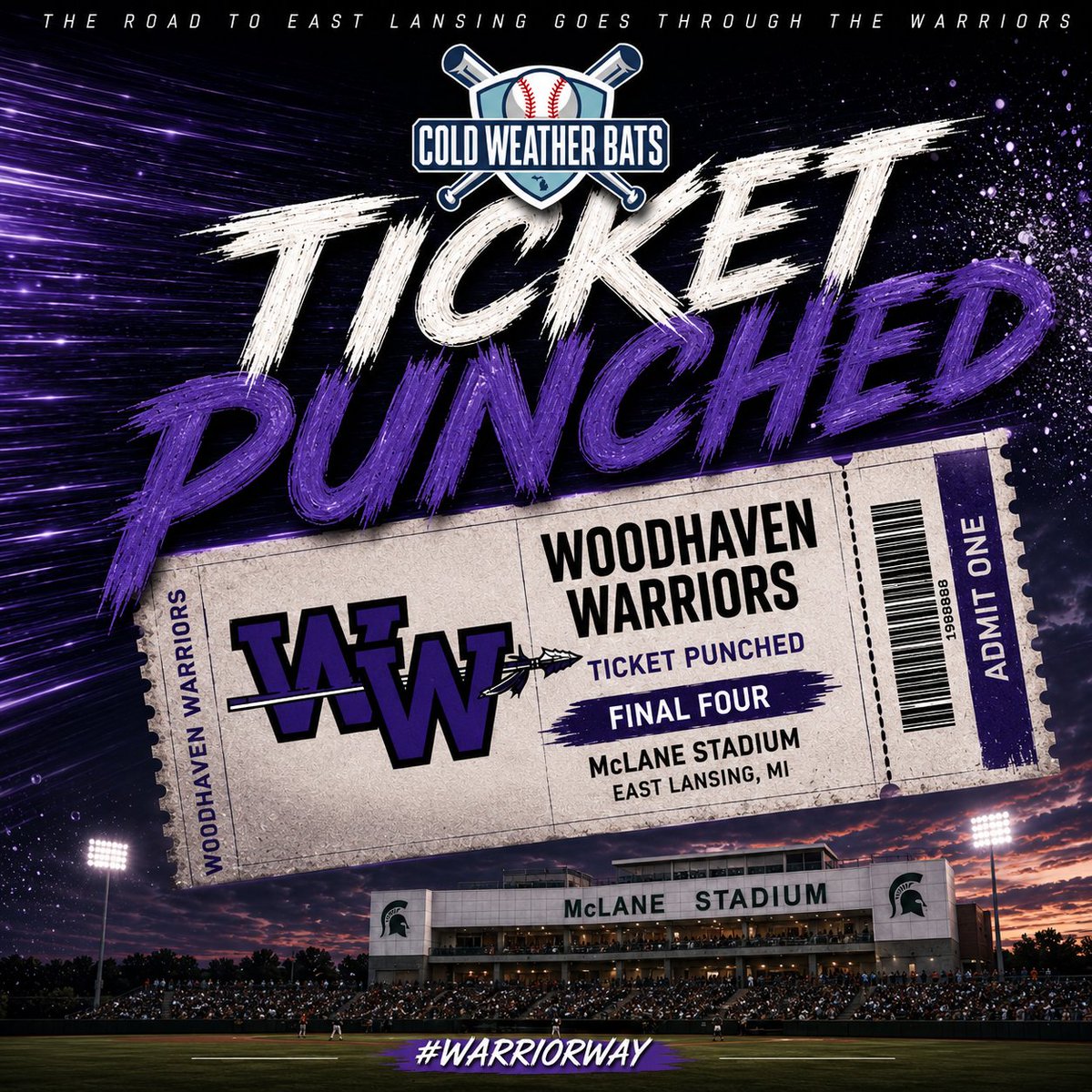ColdWeatherBats's tweet photo. Downriver ➡️ East Lansing.

Woodhaven is back in the D1 Final Four. https://t.co/k9f6LfNxIn