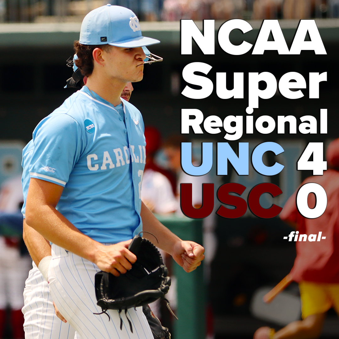 InsideCarolina's tweet photo. Jason DeCaro with a stellar complete-game, two-hit shutout for the Heels to force a Sunday game 3. https://t.co/5R1MZcXjmY