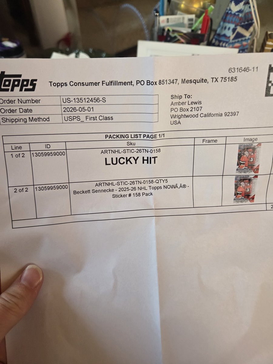 JustThinkRed's tweet photo. @CardPurchaser We got our Topps Now Beckett Sennecke sticker cards today... we got a Lucky Hit /5!!! @Big_Bok_Bok https://t.co/z6eSRVVARe