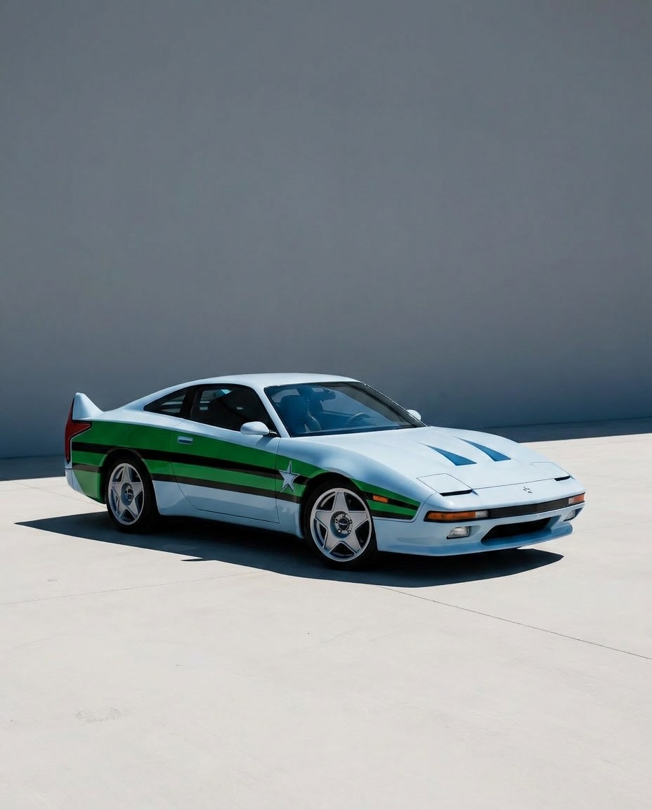 PistolCult's tweet photo. Retro-futuristic JDM vibes. 🟩 https://t.co/O6heFgE9p4
