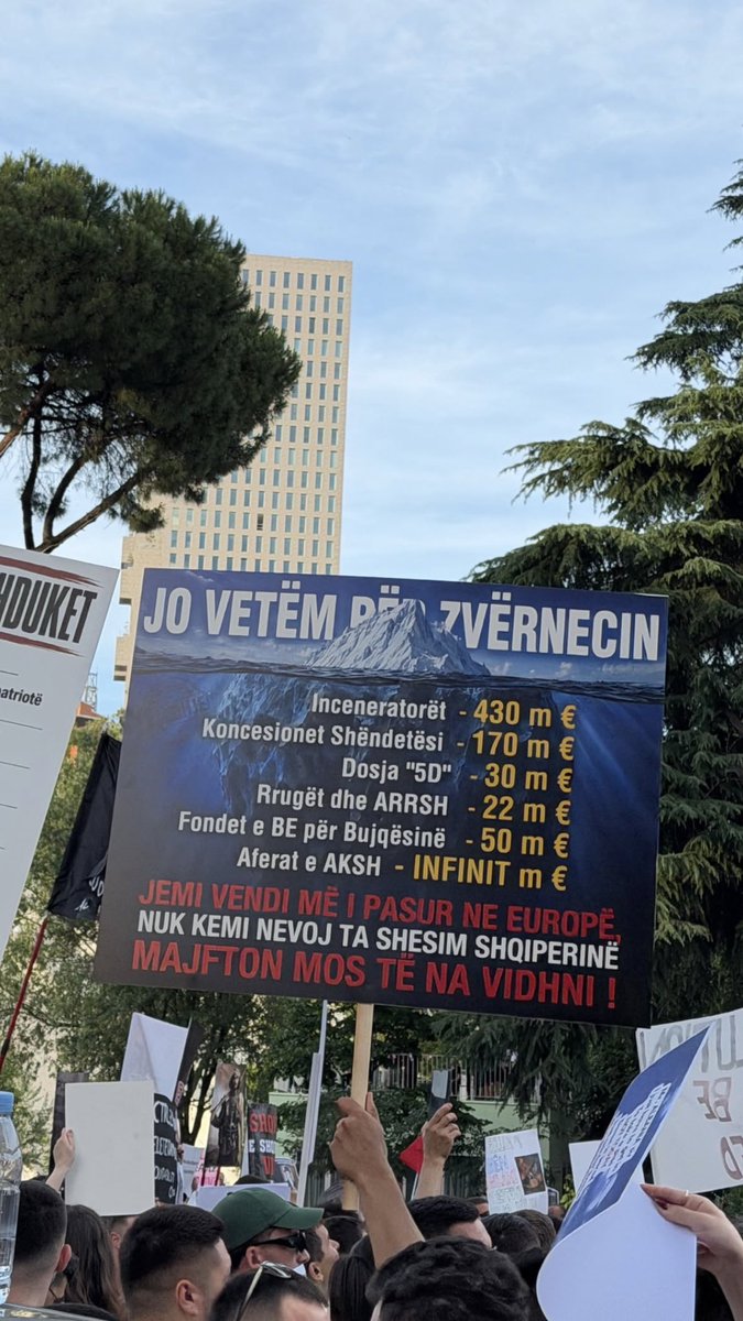 S9_F_U_B's tweet photo. #albaniaisnotforsale
NOT ONLY FOR ZVËRNEC
Incinerators: €430 million
 Health Concessions: €170 million
 The "5D" File: €30 million
 Roads and ARRSH (Albanian Road Authority): €22 million
 EU Funds for Agriculture: €50 million
 AKSH : € ♾️ M https://t.co/6GjIblRgJF