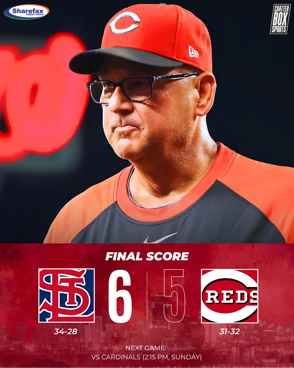CBoxSports's tweet photo. The Cincinnati Reds have dipped below .500 for the first time since opening day. https://t.co/xd7GsG5vLG