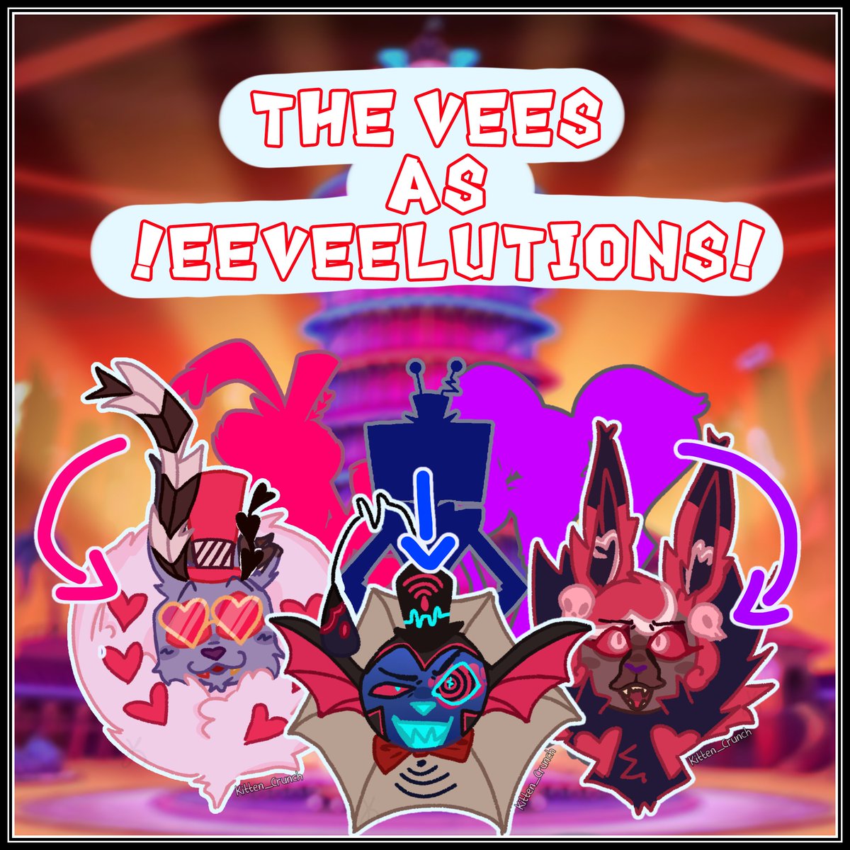 Kitten_Crunch's tweet photo. I know I did this before but I wasn't experienced enough to actually draw what I wanted (and too embarrassed).  Anyway, if you have any ideas for this AU let me know! (This isn't all of the drawings. Twitter has a limit) #hazbinhotelvees #hazbinhotel #staticmoth #vincentwhittman https://t.co/9LcUf1xjWJ