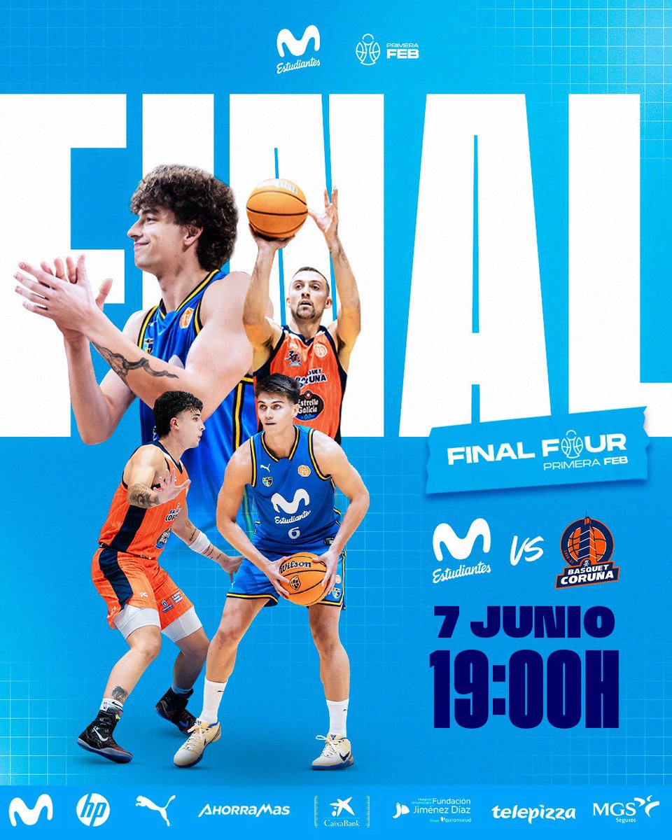 MovistarEstu's tweet photo. ‼️ Es mañana, mañana es la FINAL 🔥💙

🆚 Leyma Coruña
🗓️ 07/07 19:00h
📍 Coliseum, A Coruña
📺 Movistar Plus+ y LaLiga+
🎟️ https://t.co/yQAX0nxhSJ

#F4PrimeraFEB #MovistarEstudiantes https://t.co/eA0rot1bxV