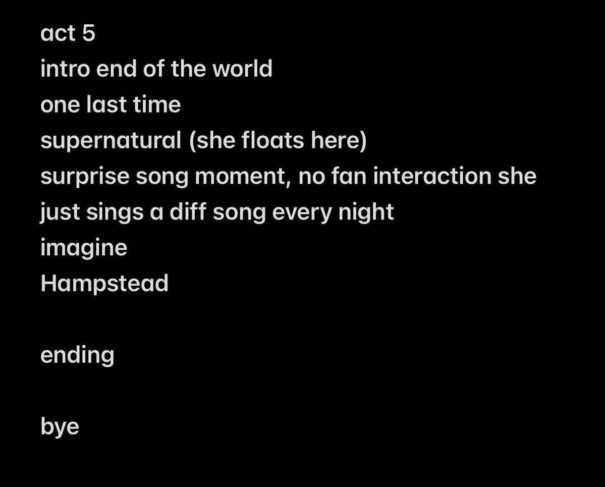 everytimevsx's tweet photo. my dream set list 
+ bad idea 
let’s see how many i tick off🥹🥹 https://t.co/RjwQJSyN8W