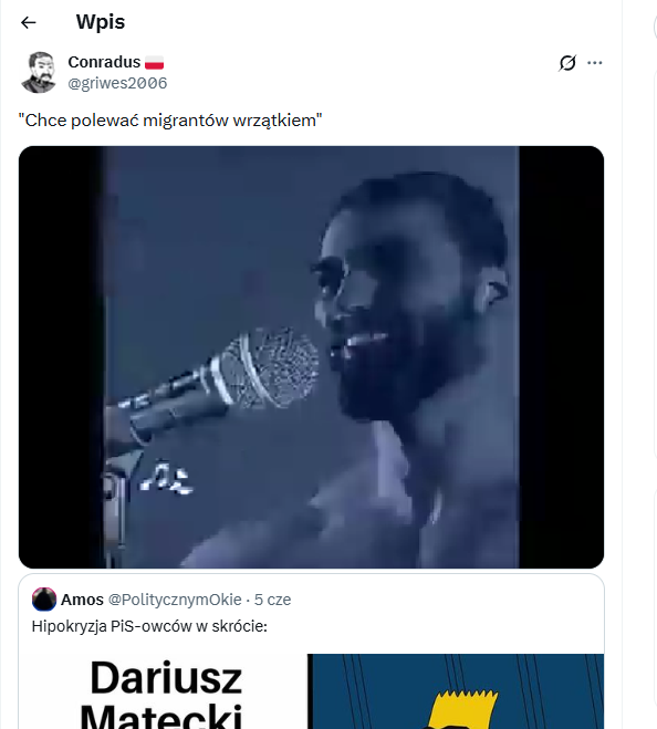PolitycznymOkie's tweet photo. Ale się chłop stoczył...

Od solidarysty i umiarkowanego PiSowca z trzeźwą oceną rzeczywistości po gościa, który zachwyca się faszyzującym hejterem, złodziejem i przemocowcem z krwią na rękach M. Filiksa.

Tragedia, mózg wyprany przez Leonarda i toksyczne otoczenie młodopisowców. https://t.co/IIKZ4taLCd