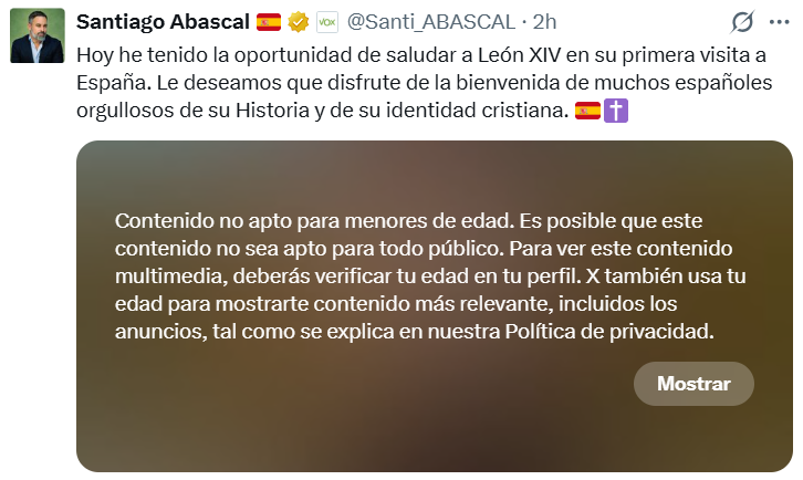 LibresLuis's tweet photo. @Santi_ABASCAL Madre mía el twitter https://t.co/IFyAFMBSCH