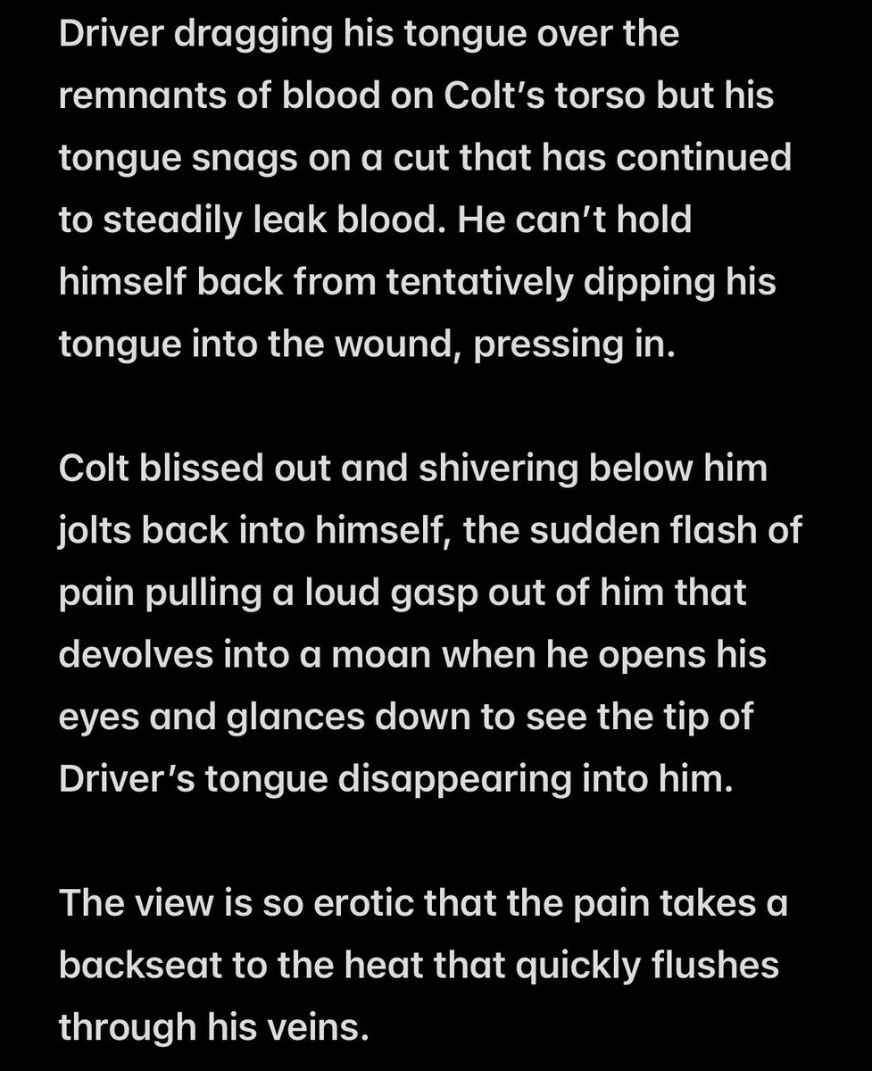 seven0148's tweet photo. cw / nsfw, wounds, blood, stuntdriver

This is a short thought about Driver tongue fucking a wound on Colt, that’s literally it so don’t read if that’ll squick you https://t.co/cc1hUVq7lR