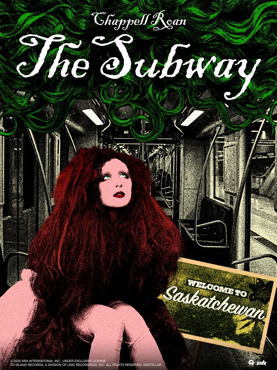 theenstellar's tweet photo. this song feels like staring out a train window and pretending you're in a music video

made a poster inspired by that feeling. The Subway by @chappellroan 

#chappellroan #thesubway #graphicdesign #poster #viral https://t.co/iJ4p3UGc6E