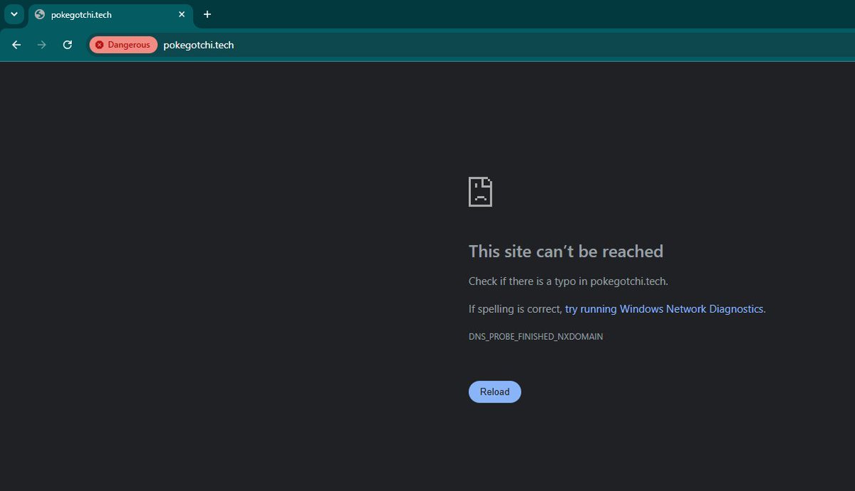 PokegotchiSOL's tweet photo. I somehow got the domain suspended.

We are cooking. 

Give me a minute to fix it, if I can't get the og domain then I'll just get a new one.

This is certified not cool https://t.co/8DwP3BIfa7