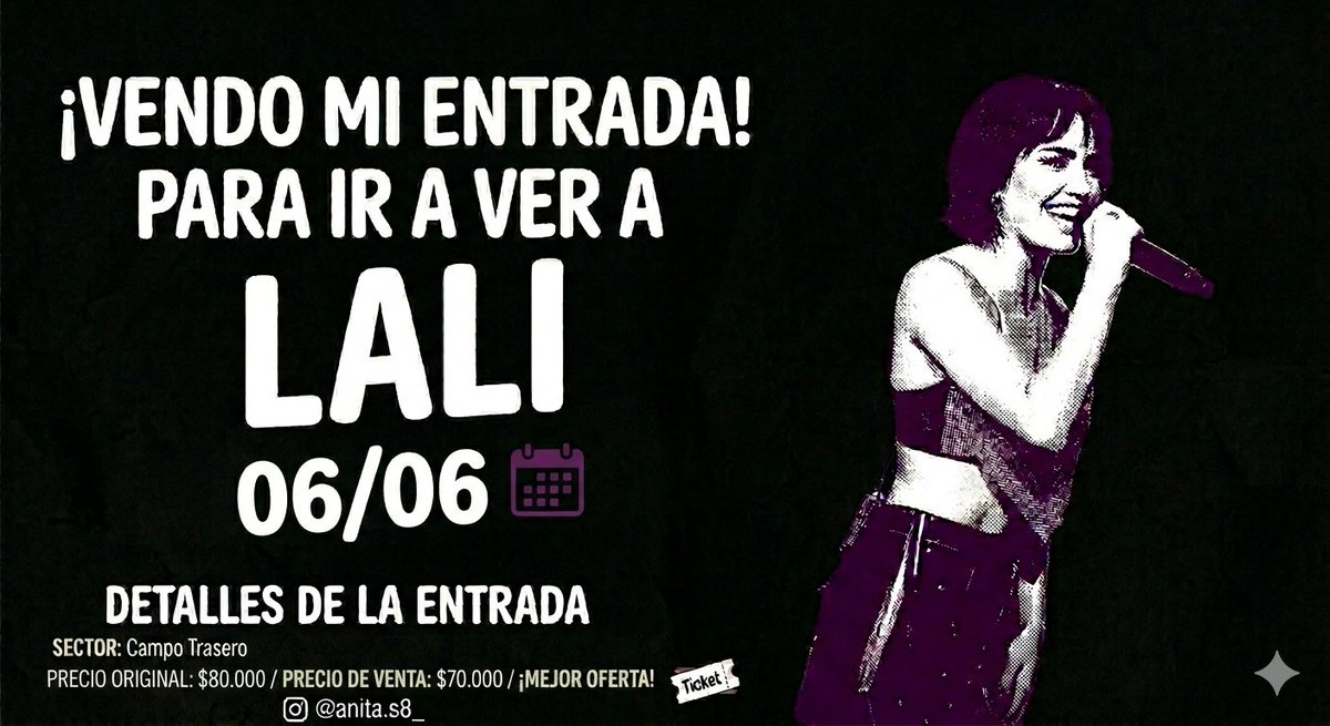 screenl8verr's tweet photo. @dairaa_vlb buenas vendo la entrada!! campo trasero a 70 mil pero es charlable https://t.co/1qqJnrdeRF