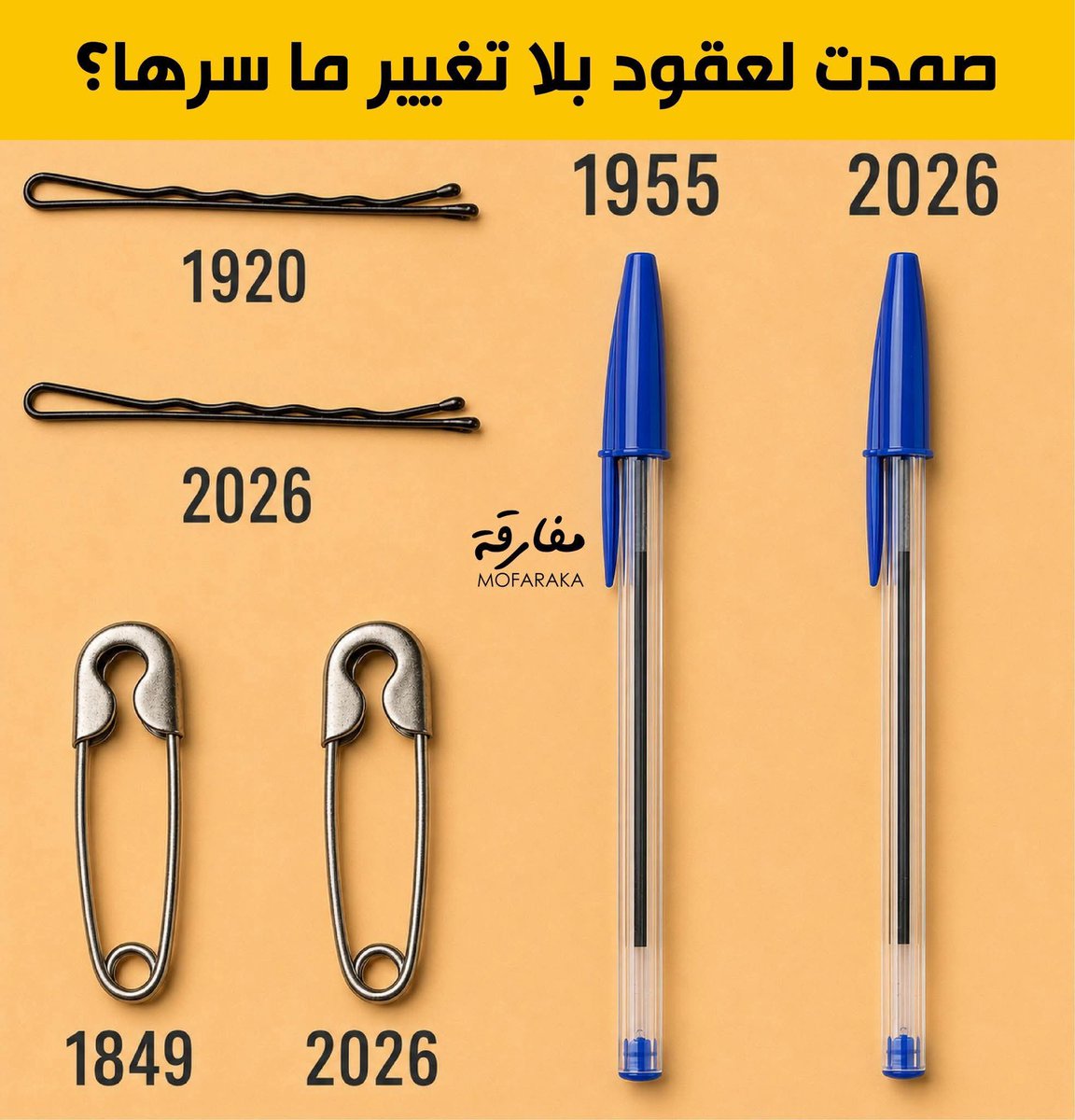 Erem1997's tweet photo. كيف ص��دت أدوات نستخدمها يوميا لعقود وقرون دون أي تغيير في شكلها أو وظيفتها لأنها ببساطة وصلت إلى الكمال العملي منذ ابتكارها الأول
الدرس المستفاد أن العبقرية الحقيقية لا تكمن دائماً في التعقيد أو التحديث المستمر بل في ابتكار شيء بسيط للغاية يخدم البشرية عبر الأجيال بكفاءة لا تتغير https://t.co/I1en36Bldi