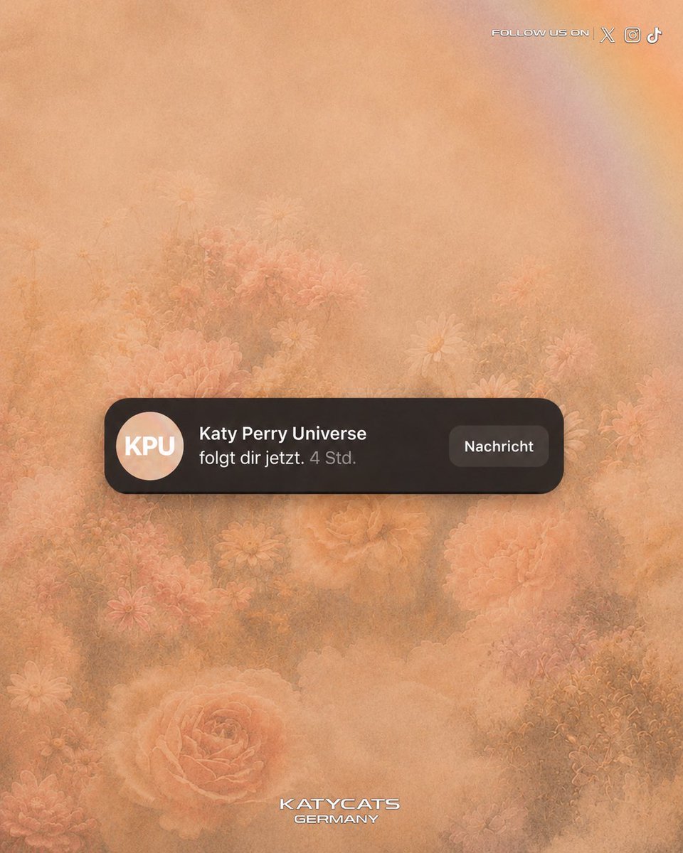 KCsGermany's tweet photo. KatyPerryUniverse follows on TikTok. 🧡
I think I’ve looked at this notification about 143 times by now. 😭 https://t.co/pVpty2sgk4