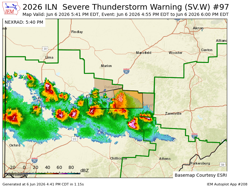 hamcoarpsc's tweet photo. ILN continues Severe Thunderstorm Warning [damage threat: CONSIDERABLE, wind: 60 MPH (RADAR INDICATED), hail: 1.75 IN (OBSERVED)] for Delaware, Franklin, Licking [OH] till 6:00 PM EDT https://t.co/kOEBpoBquw https://t.co/W4OcR4E8Wq