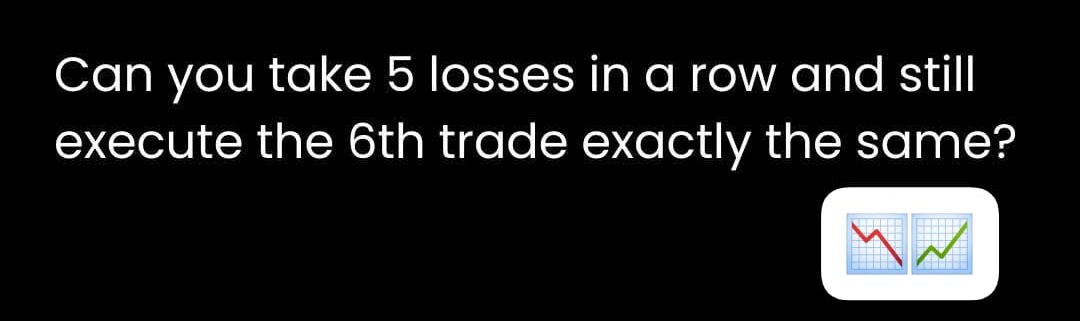 Karo3074's tweet photo. Discipline isn't tested when you're winning. It's tested after the 5th loss. Can you still trust your process and take the 6th trade exactly the same? That's the edge. 📉📈

#ForexPsychology #TradingDiscipline #MindsetMastery #ConsistencyOverOutcome #RiskManagement #NoEmotionalTrading