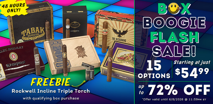 CigarsIntl's tweet photo. CI’s Box Boogie Flash Sale is here: 15 fan-favorite boxes marked down with up to an extra $90 off, starting at $54.99 per box! 🔥 Score up to 72% off and get a FREE Rockwell Incline Triple Torch. Limited-time—grab yours before it’s gone!
https://t.co/6s8ayKkH0s https://t.co/Jr2Q0xB8HQ