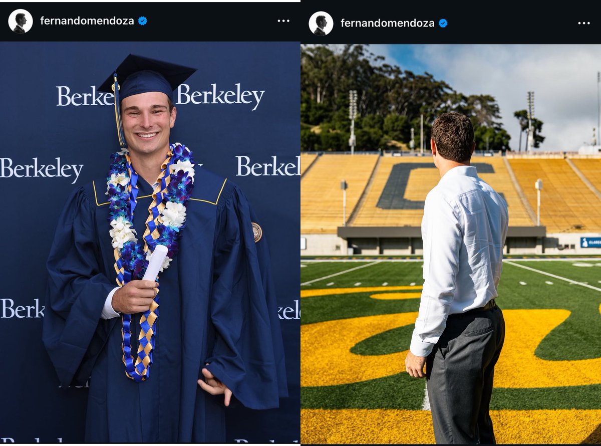 Thomasdunn24's tweet photo. Cal graduate and Raiders QB Fernando Mendoza posted pictures from his commencement on Instagram including being inside California Memorial Stadium with the caption “Go Bears Forever” https://t.co/G2yqpClfmP