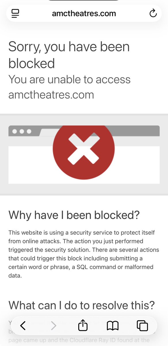ATurzanski's tweet photo. @AMCTheatres Is AMC completely down? https://t.co/T4UsTvEAOJ