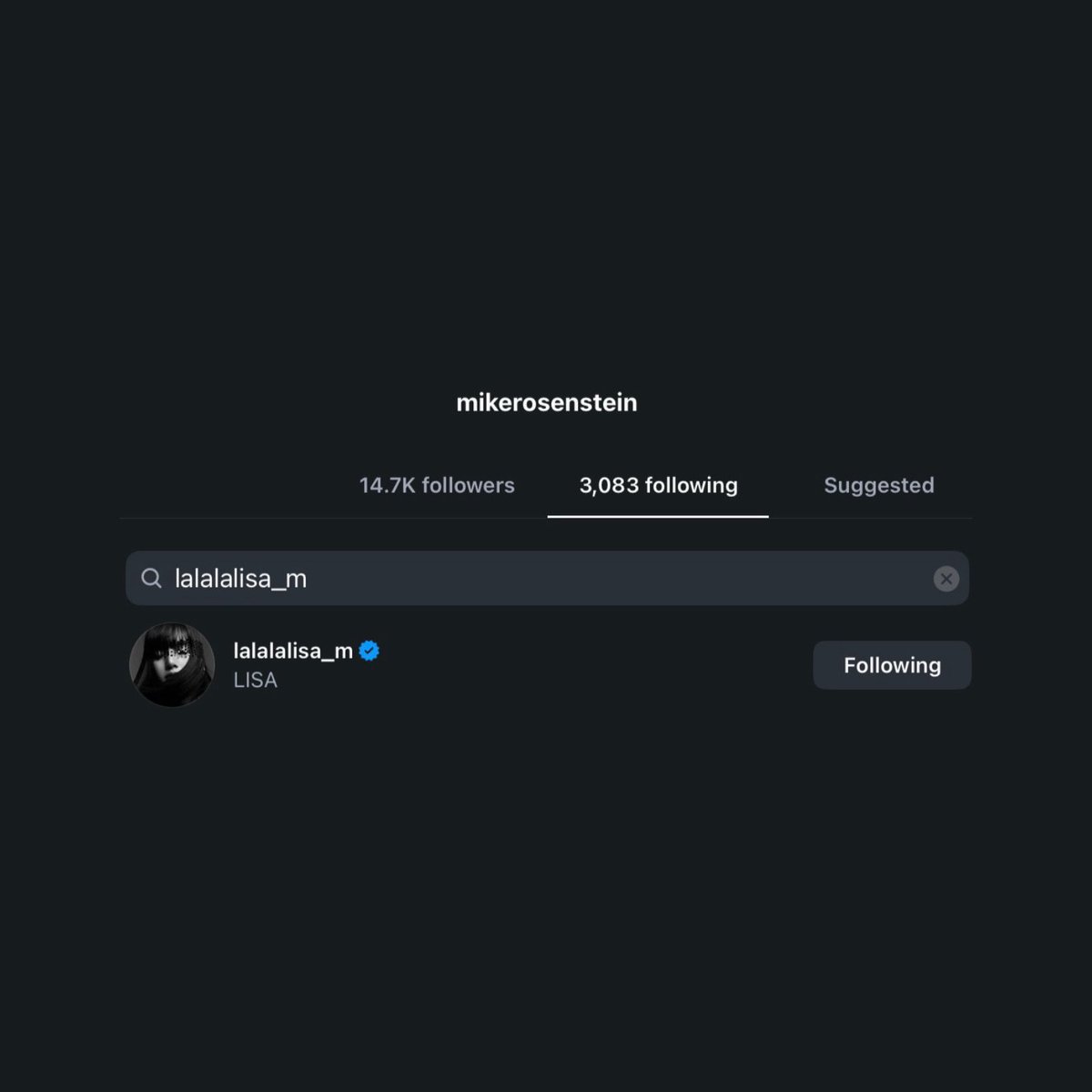 108creep's tweet photo. mike rosenstein (emmy-nominated american film and television producer, founder of sunset rose pictures) just followed LISA on instagram. https://t.co/PxVSST7pZ3