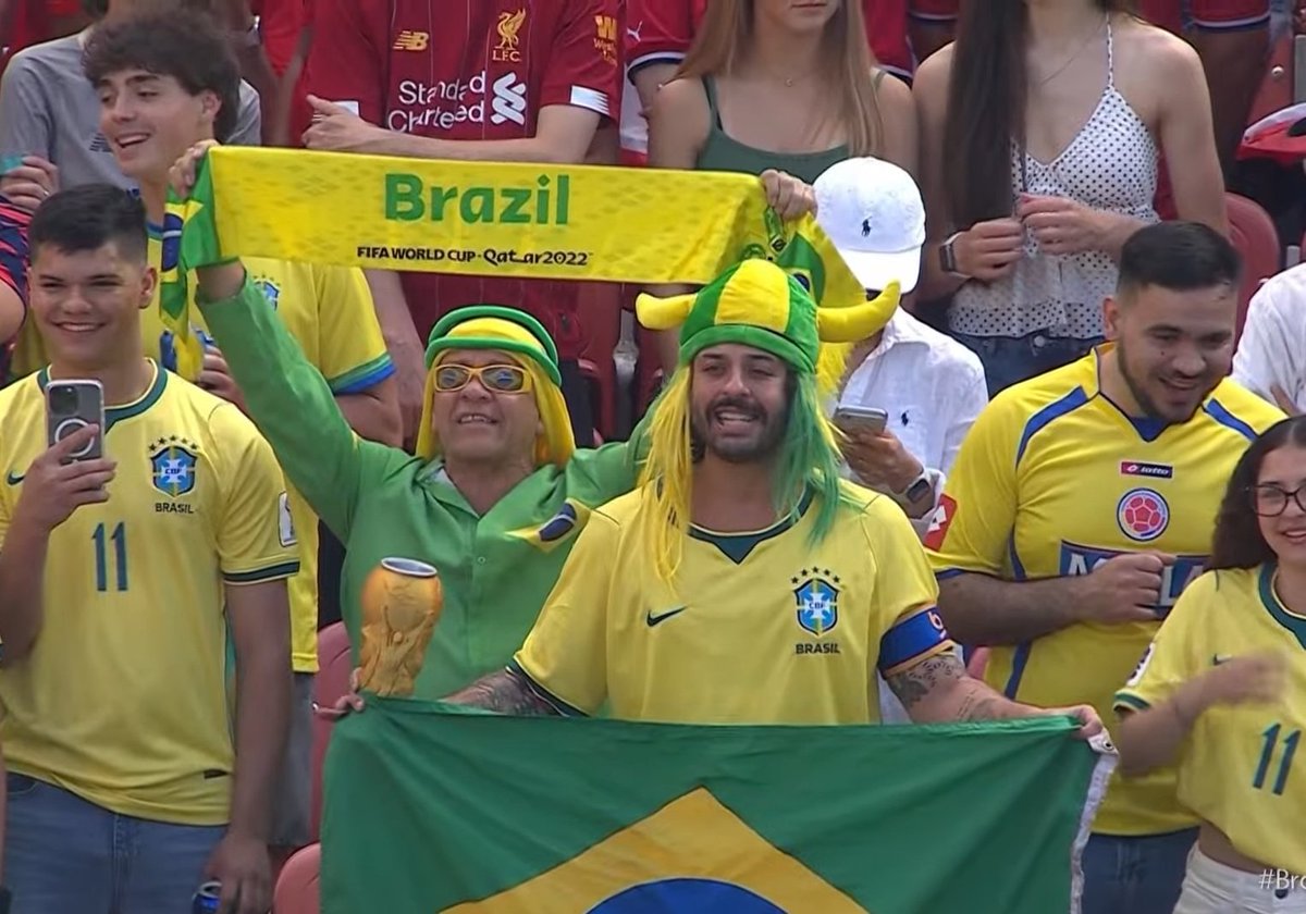 sportmilvolts's tweet photo. esse mano do movimento verde e amarelo deve ser rico ou tem algum patrocínio muito forte 

todo jogo da seleção ele tá lá, não é possível https://t.co/2p0tm4HnH0