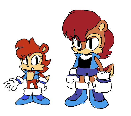 MemeMeow6's tweet photo. @mystinaura today's version of true segasonic-core sally acorn
the mystical honey the cat shows us hair is a-ok on the sonic critters so sally gets to keep her hair, horray https://t.co/wLmtujRSVC