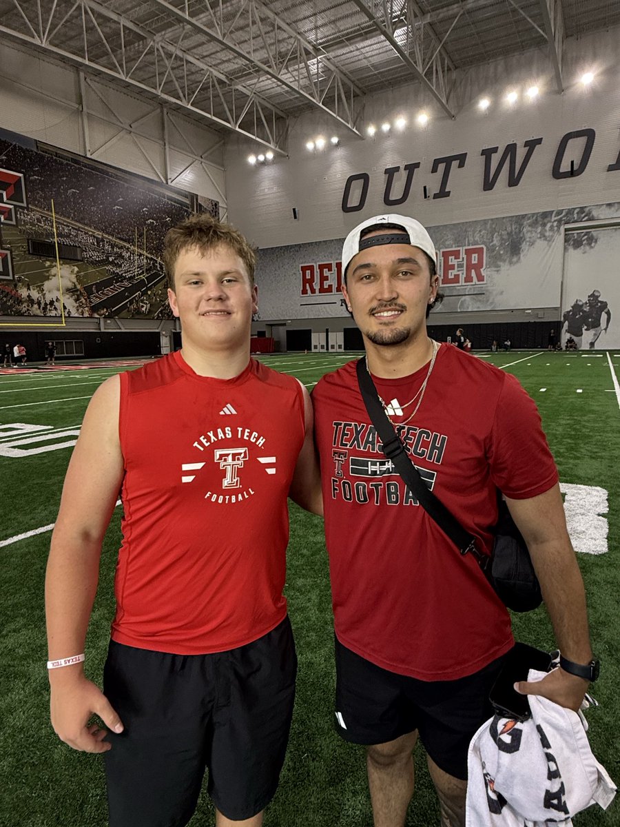 MaxWiseman2028's tweet photo. Had such a great time at Texas Tech. Always fun competing and getting to know the coaches. Made it to the finals in the snapping competition but came up short. Good luck to @RylanVagana this season. @TexasTechFB @CoachKennyPerry @CoachMac_A @SpecialTeamsU https://t.co/x5UhbAoj3N