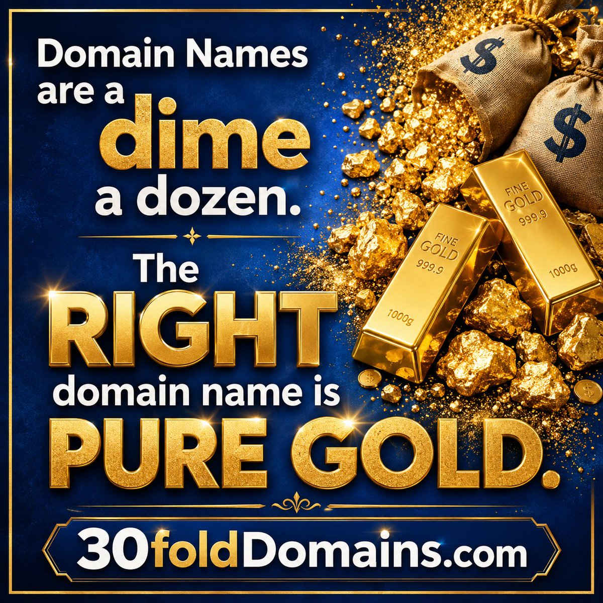 30fold's tweet photo. Domain Names are a dime a dozen. The RIGHT domain name is PURE GOLD. https://t.co/fruqzwO9vk

#domainnames #webhosting #businessservices https://t.co/zaDiiw9pCE