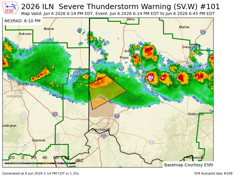 hamcoarpsc's tweet photo. ILN issues Severe Thunderstorm Warning [wind: 60 MPH (RADAR INDICATED), hail: 0.88 IN (RADAR INDICATED)] for Butler, Montgomery, Preble [OH] till 6:45 PM EDT https://t.co/lSlKxmT5Ix https://t.co/g3IwUtsv2P