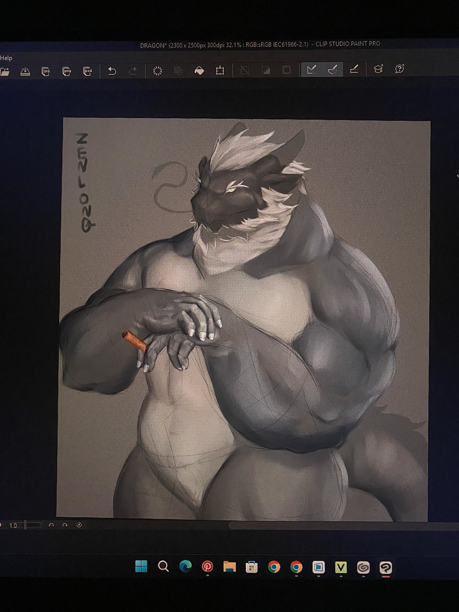ZenlongPaul's tweet photo. Day 5 of my 30 minute daily routine. Spending more time on rendering the upper body and adding details. :D https://t.co/PPFvnwnDBe