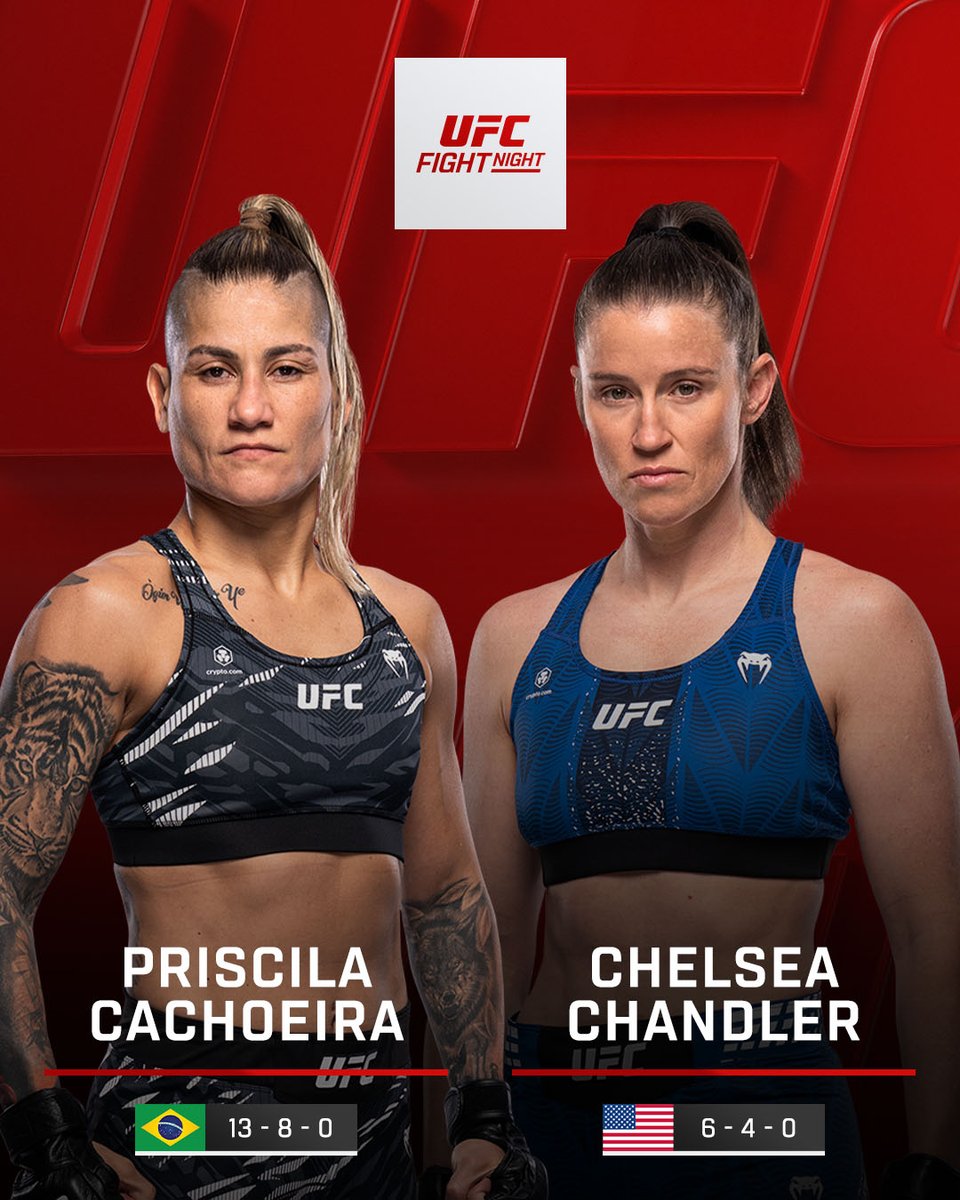 UFCBrasil's tweet photo. 🚨 Mais Brasil na sequência!

🇧🇷 @pedritaufc x @chelseachand209 acontece AGORA no #UFCVegas118

[ Assista AO VIVO no @ParamountPlusBR ] https://t.co/DkOiSLwOQa