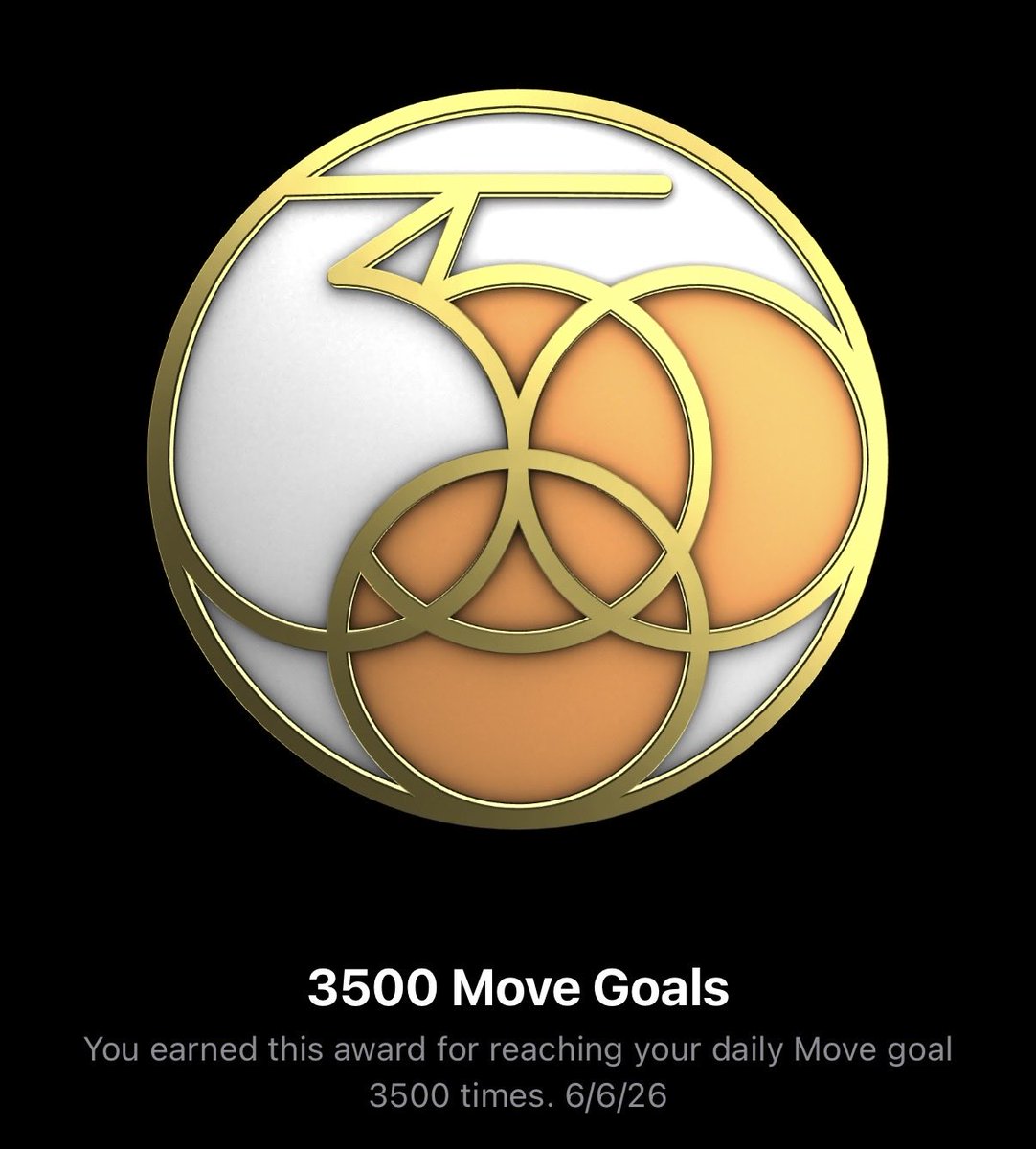 GregBJenkins's tweet photo. 3500 move goals achieved! A collection of 3500 gym and yoga workouts, hiking, biking, walking, running, and swimming. See you again at number 3750. Going slow is fine, just #keepmoving https://t.co/RmkKldoxBC