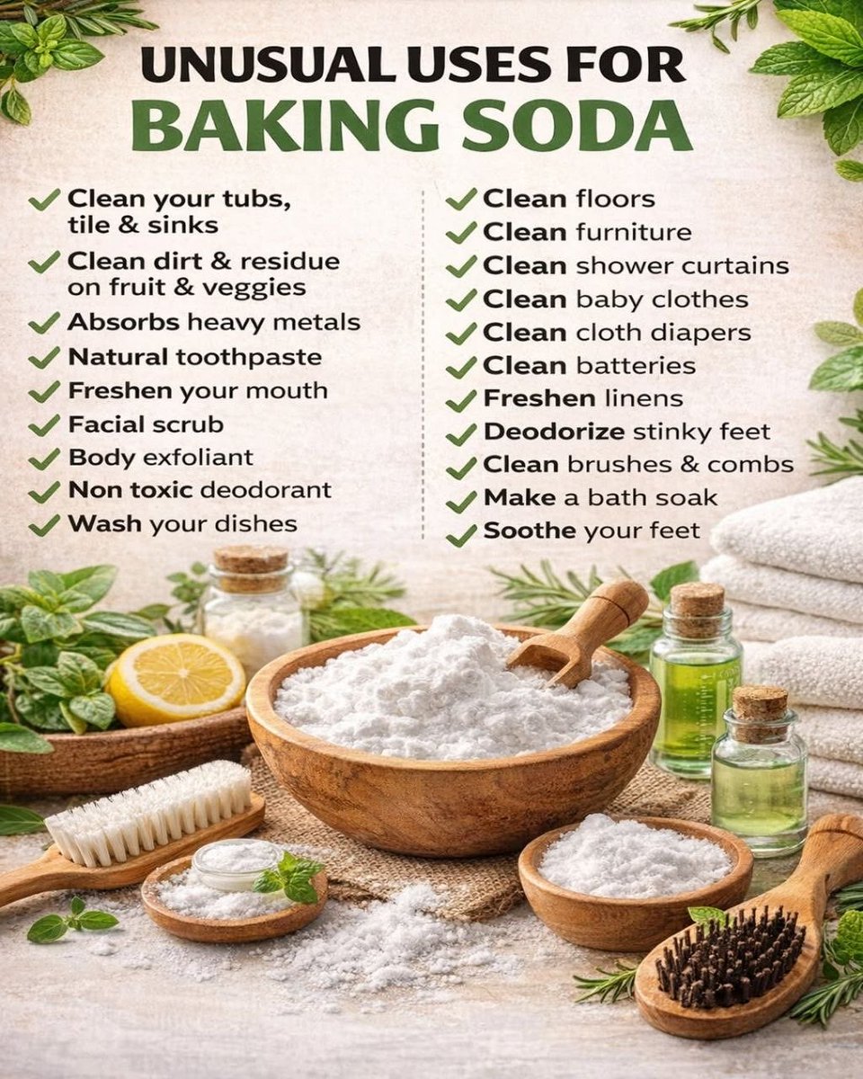 opt_solutions_'s tweet photo. Baking soda - A universal cleaner. 💜🤞 https://t.co/HYVmR8wqro