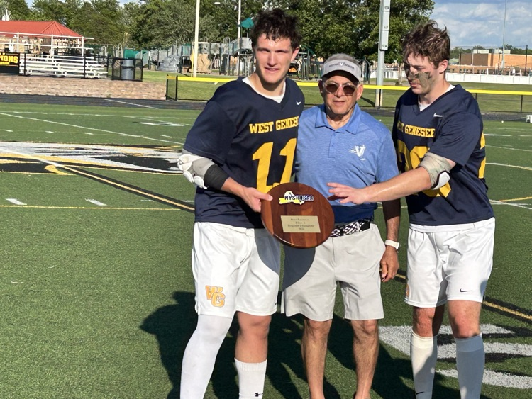 WestGeneseeCSD's tweet photo. Congrats to Boys Lacrosse for their 14-10 win tonight over Penfield in the NYS Regionals to continue on to the NYS Semi-Finals! 💙💛🐾🥍 https://t.co/5IgeO0dnxd