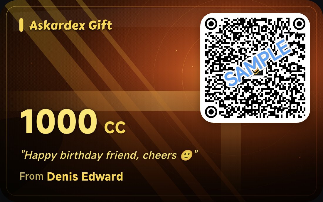 askar_dex's tweet photo. At #askardexwallet you may share gift cards with friends or family.

The unique thing about our system is that it implements an onchain model on @CantonNetwork , so the gift maker's funds work in a non-custodial manner, and what's unique is that there's no need to add the destination party ID,

You just need to scan your gift barcode, and you can claim the gift from the gift card.