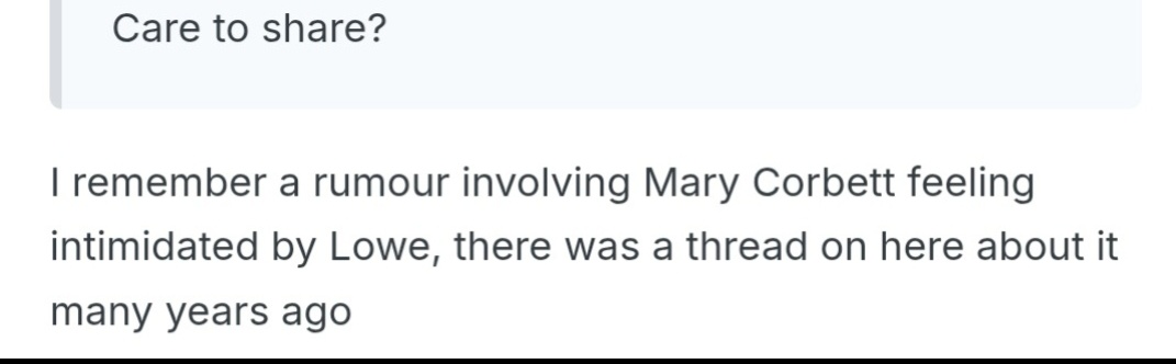 BettyBunny23's tweet photo. @The5th_estateUK @RupertLowe10 If you read Southampton fan forums, there are discussions surrounding the fact that Director Mary Corbett allegedly found Lowe very intimidating &amp; was fearful of questioning him in public. Seems he had form before Reform! https://t.co/RO87wyI2IB