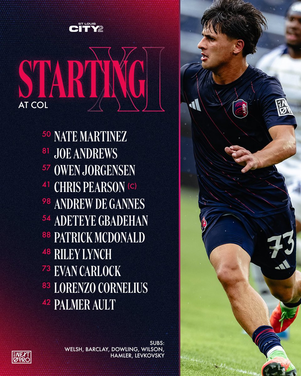 STLCITY2's tweet photo. A pair of Pro Debuts tonight with Martinez and Andrews slotting into the Starting XI ✨

VAMOS, DOS! https://t.co/uvZNrvwgHQ