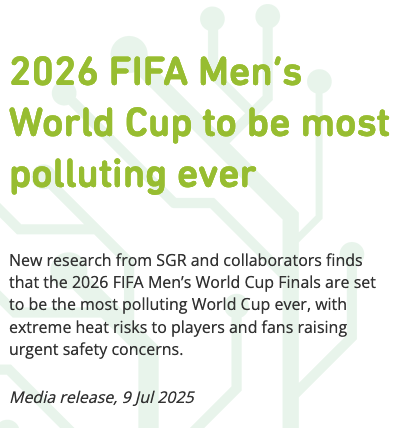 EmmanuelBalan6's tweet photo. @Mourad2322 @IraqFootFR L'impact écologique le plus important? Celui de la CDM 2026 (presque le double du Qatar). Potentiellement la Coupe la plus polluante de l’histoire en termes d’émission.
https://t.co/UajaUXTUeB https://t.co/ZbgVXmae8U