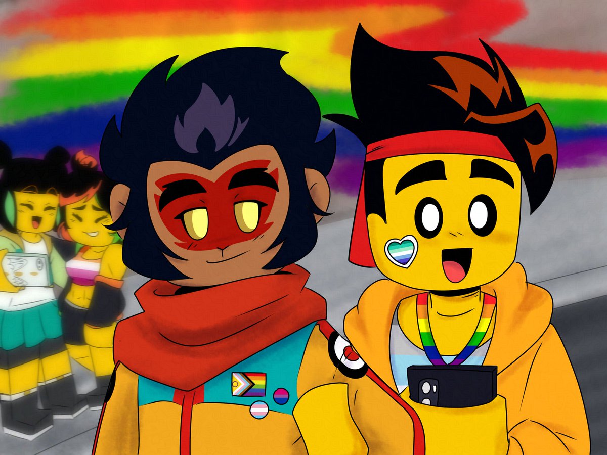 chewtons_'s tweet photo. Day 1: PRIDE
Awesome lesbian couple being blocked by two flaming homosexuals

#PlumsynoodlesWeek2026 #plumsynoodles #MKxMacaque https://t.co/JdqcggYBiA