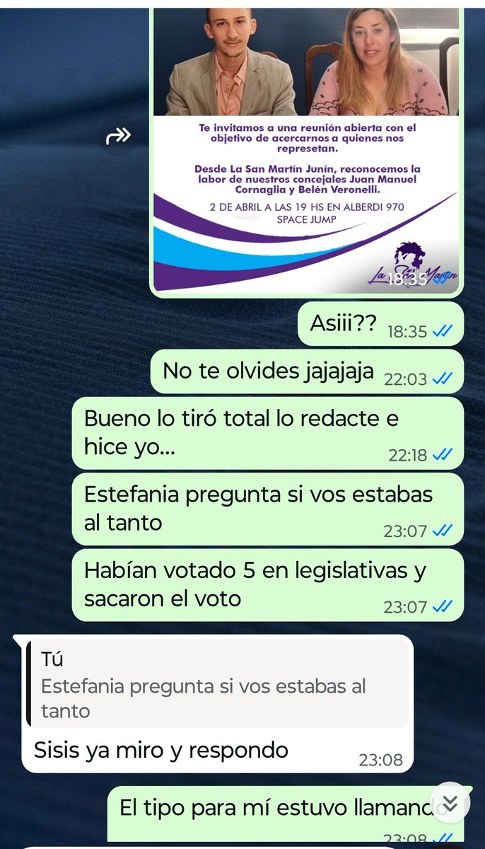 Marinabiagettii's tweet photo. 🛑| EL PERONISTA ALBERTO PASCUAL, EX COORDINADOR DE LLA Y ACTUAL JEFE DE ANSES, QUERÍA QUE SEA CÓMPLICE PARA OPERAR A LOS CONCEJALES DE LLA EN FUNCIÓN.

Sinceramente callé muchísimo... Molestaba tanto mi presencia que buscó la excusa perfecta para echarme del partido: "por publicar y apoyar cosas del Gordo Dan". Pero este es el trasfondo real:

✔️ No le di pelota, no me ensucié las manos.
✔️ Pedí por favor que revise el concepto de justicia social y evite decir frente a un grupo de personas que el gobierno de Milei "hace JUSTICIA SOCIAL"
✔️ Atendí las necesidades del grupo, escuché a cada uno y me reuní en privado. 
✔️ INTENTÉ DE TODAS LAS MANERAS POSIBLES PARA UNIR A TODOS LOS LIBERALES PUROS Y MOVERNOS EN EQUIPO.

No solo les dejo constancia de la "propuesta" que me hizo, les dejo también capturas de pantalla para que vean que siempre QUISE UNIR. Intenté frenar a muchos de los que se querían ir, traje al espacio a quienes habían salido despavoridos por el nivel de guitarreo socialista. Muchas veces mis intentos no arrojaron resultados positivos. 

Luego de mi expulsión que derivó en su expulsión, volví al espacio con una sonrisa de que todo había cambiado. Pero no, lo sabía, me callé para no contagiar al resto. Las directivas de dejar fuera a los liberales propios continuaron con el siguiente coordinador: Mauro Imperatori.

De quién circulan muchos audios y videos...

CONCLUYO EN QUE LOS COORDINADORES NO SON EL ÚNICO PROBLEMA, ES MANTEQUILLA PAREJA BAJANDO LÍNEAS DE ACCIÓN. 

No olviden en el vídeo completo que les dejé de más de 3 minutos que Alberto Pascual dice: "Confiaba en la honorabilidad de Pareja" justificando mi expulsión 💁🏻‍♀️

P/d: No deja de ser insólito que estos peronistas reciclados que se burlan de Milei tengan cargos tan importantes incluso en PAMI o Anses.
