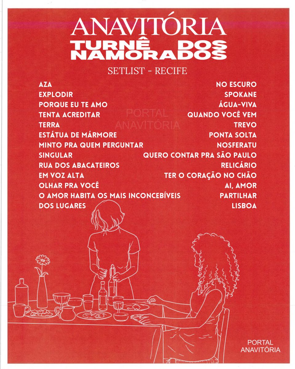 oanavitlovers's tweet photo. Atualizações na setlist da Turnê dos Namorados. 💌 https://t.co/P0hv2zHRBb