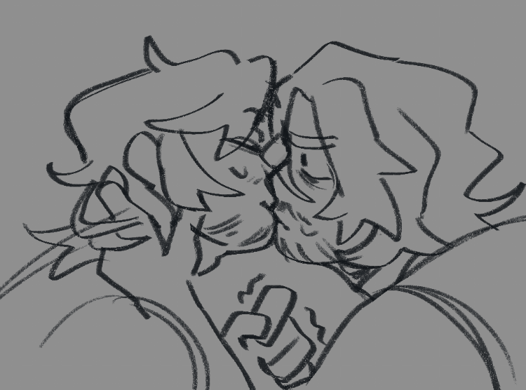strayingsocks's tweet photo. i've been yaoing out online for a decade and this is the first time i draw and post a kiss. thanks samhiggs,. https://t.co/VkHvgEUf5V